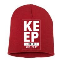 Keep Calm And Party Funny Slogan Short Acrylic Beanie