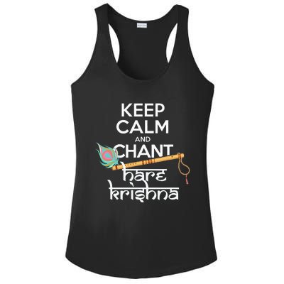 Keep Calm And Chant Hare Krishna Mantra Chanting Hinduism Ladies PosiCharge Competitor Racerback Tank