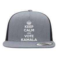 Keep Calm And Vote Kamala 2024 Pro Harris Walz 2024 Campaign Flat Bill Trucker Hat