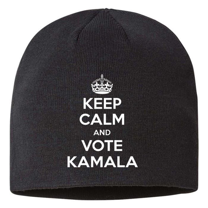 Keep Calm And Vote Kamala 2024 Pro Harris Walz 2024 Campaign Sustainable Beanie