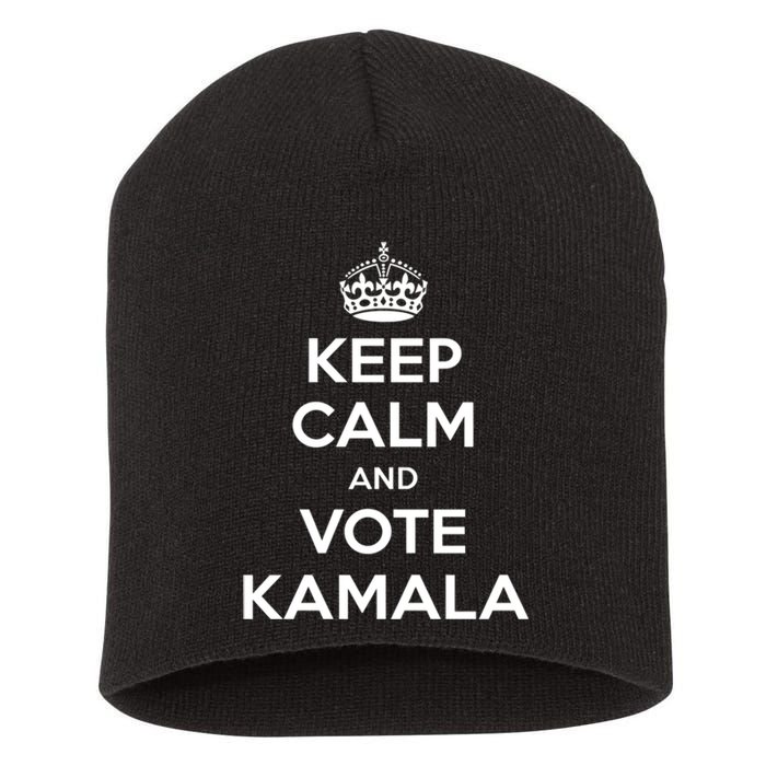 Keep Calm And Vote Kamala 2024 Pro Harris Walz 2024 Campaign Short Acrylic Beanie