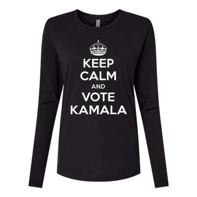 Keep Calm And Vote Kamala 2024 Pro Harris Walz 2024 Campaign Womens Cotton Relaxed Long Sleeve T-Shirt