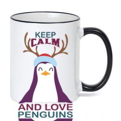 Keep Calm And Love Penguins 11oz Black Color Changing Mug