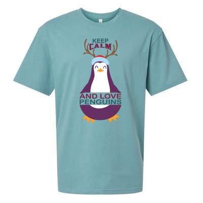 Keep Calm And Love Penguins Sueded Cloud Jersey T-Shirt