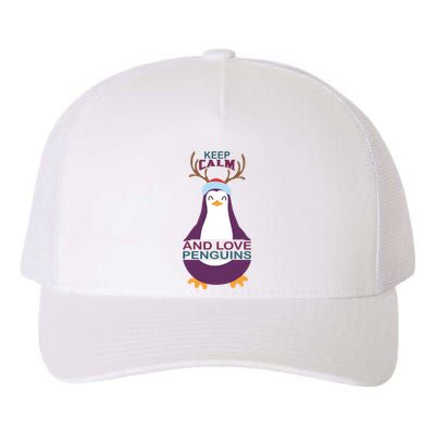 Keep Calm And Love Penguins Yupoong Adult 5-Panel Trucker Hat