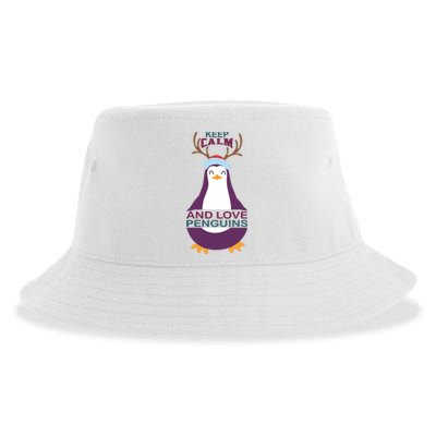 Keep Calm And Love Penguins Sustainable Bucket Hat