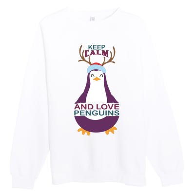 Keep Calm And Love Penguins Premium Crewneck Sweatshirt