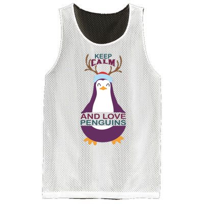 Keep Calm And Love Penguins Mesh Reversible Basketball Jersey Tank