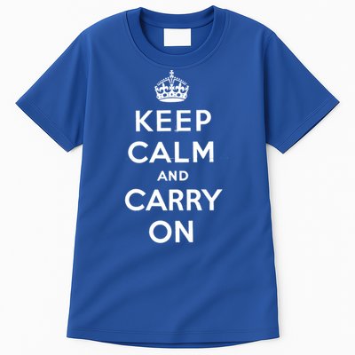 Keep Calm And Carry On Poster Vintage Gift Tall T-Shirt