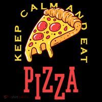 Keep Calm And Eat Pizza Funny Flexfit Unipanel Trucker Cap