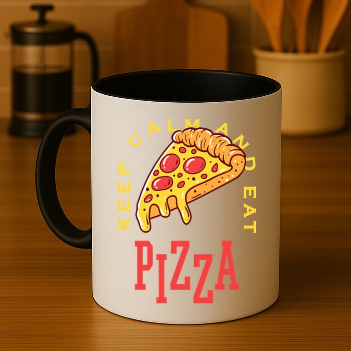 Keep Calm And Eat Pizza Funny Mug