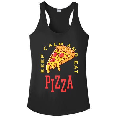 Keep Calm And Eat Pizza Funny Ladies PosiCharge Competitor Racerback Tank