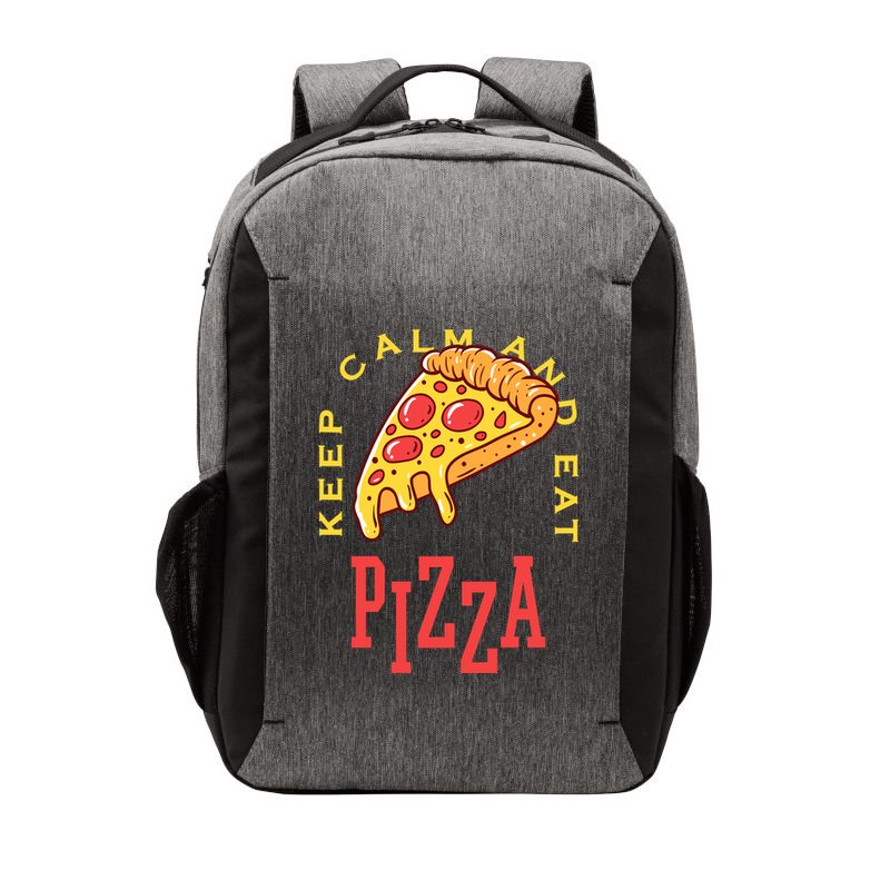 Keep Calm And Eat Pizza Funny Vector Backpack