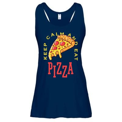 Keep Calm And Eat Pizza Funny Ladies Essential Flowy Tank