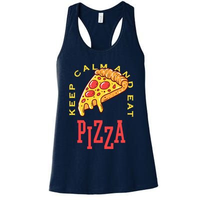 Keep Calm And Eat Pizza Funny Womens Tank Top