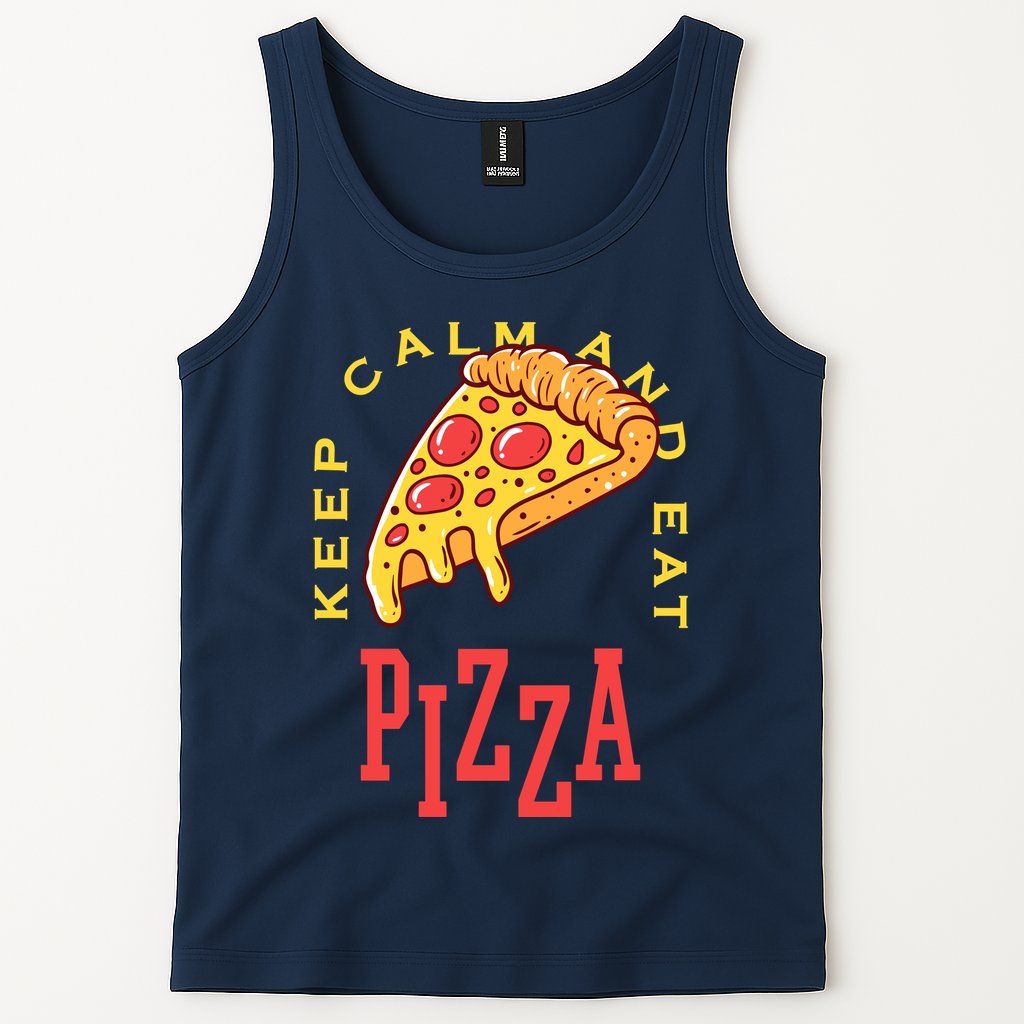 Keep Calm And Eat Pizza Funny Tank Top