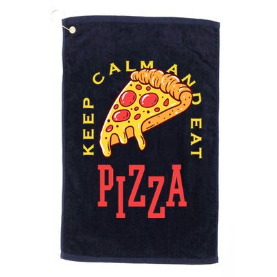 Keep Calm And Eat Pizza Funny Golf Towel