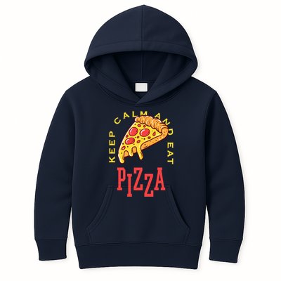 Keep Calm And Eat Pizza Funny Kids Hoodie