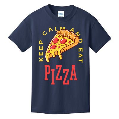 Keep Calm And Eat Pizza Funny Kids T-Shirt