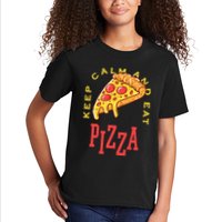 Keep Calm And Eat Pizza Funny Kids T-Shirt