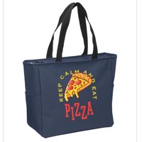 Keep Calm And Eat Pizza Funny Zip Tote Bag