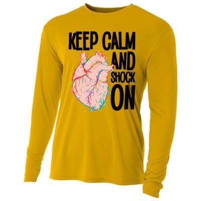 Keep Calm And Shock On Cardiac Nurse Great Gift Cooling Performance Long Sleeve Crew