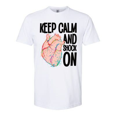 Keep Calm And Shock On Cardiac Nurse Great Gift Softstyle® CVC T-Shirt