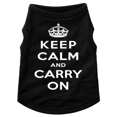 Keep Calm And Carry On Gift Doggie Tank