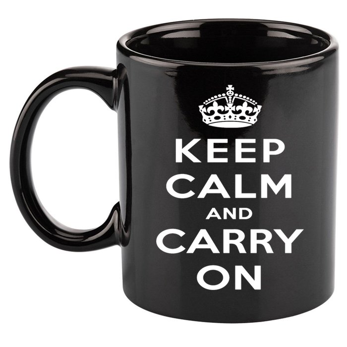 Keep Calm And Carry On Gift 11oz C Handle Ceramic Mug