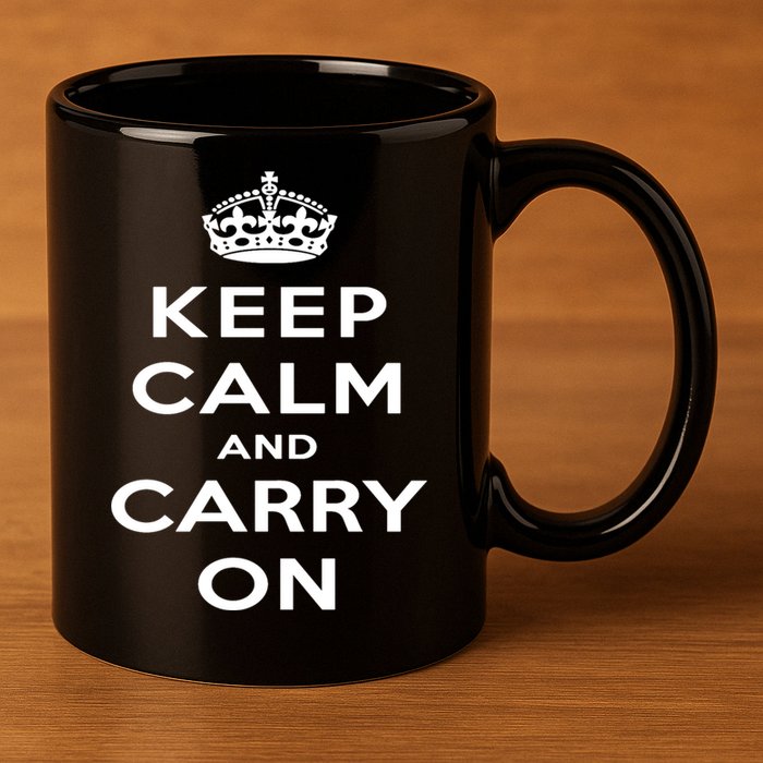 Keep Calm And Carry On Gift 11oz C Handle Ceramic Mug