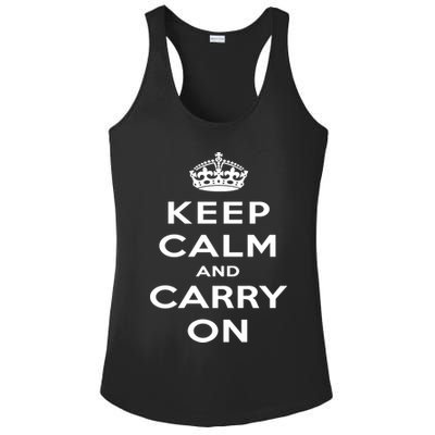Keep Calm And Carry On Gift Ladies PosiCharge Competitor Racerback Tank