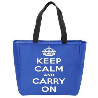 Keep Calm And Carry On Gift Zip Tote Bag