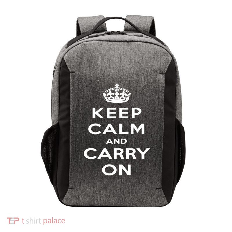 Keep Calm And Carry On Gift Vector Backpack