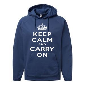 Keep Calm And Carry On Gift Performance Fleece Hoodie