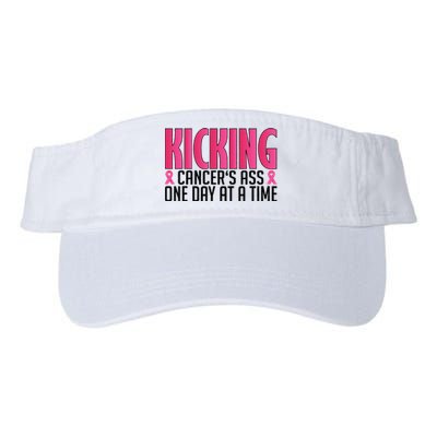 Kicking Cancer's Ass At A Time Breast Cancer Awareness Valucap Bio-Washed Visor