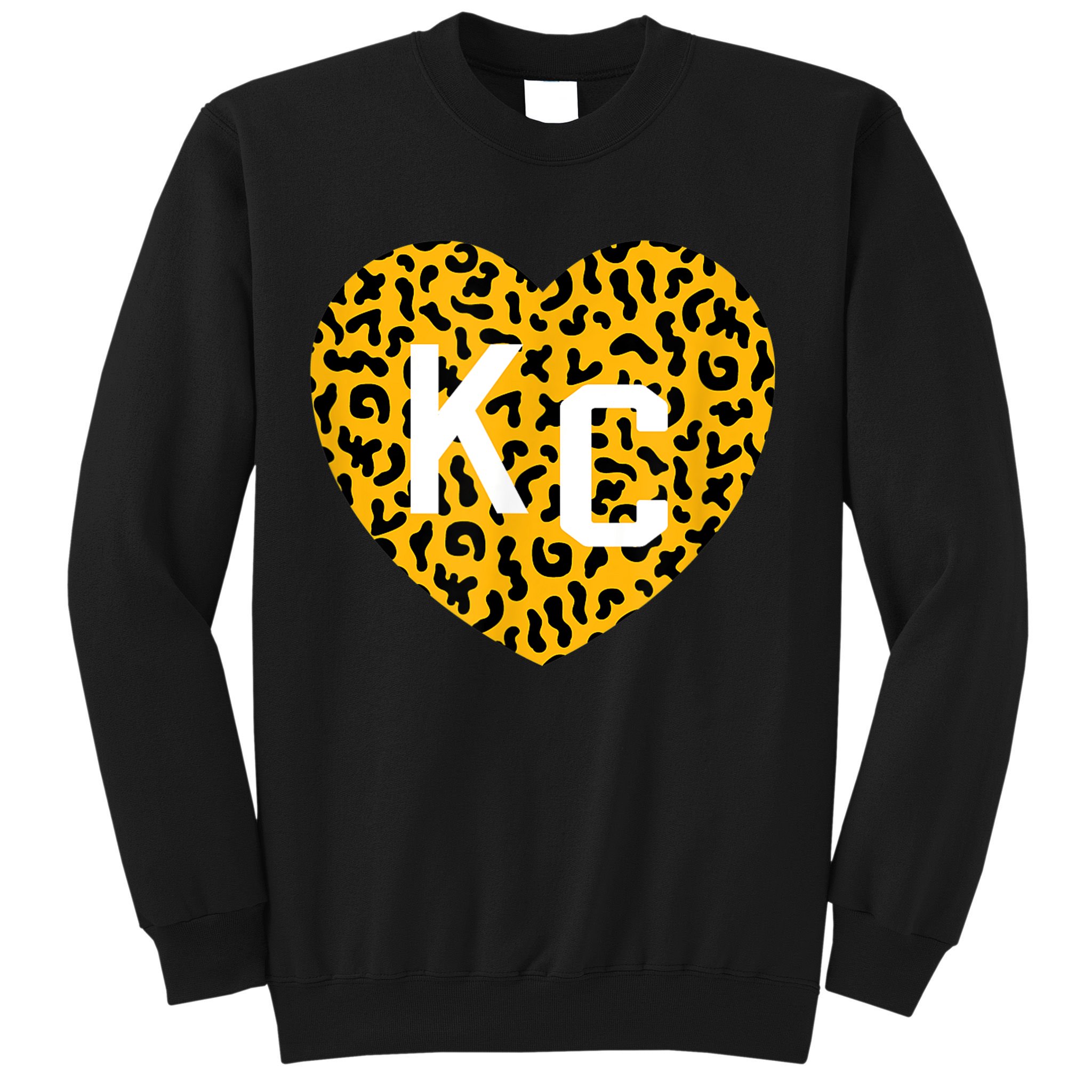 Kc Cheetah Animal Print Heart Kc Kansas City Cheetah Heart Sweatshirt