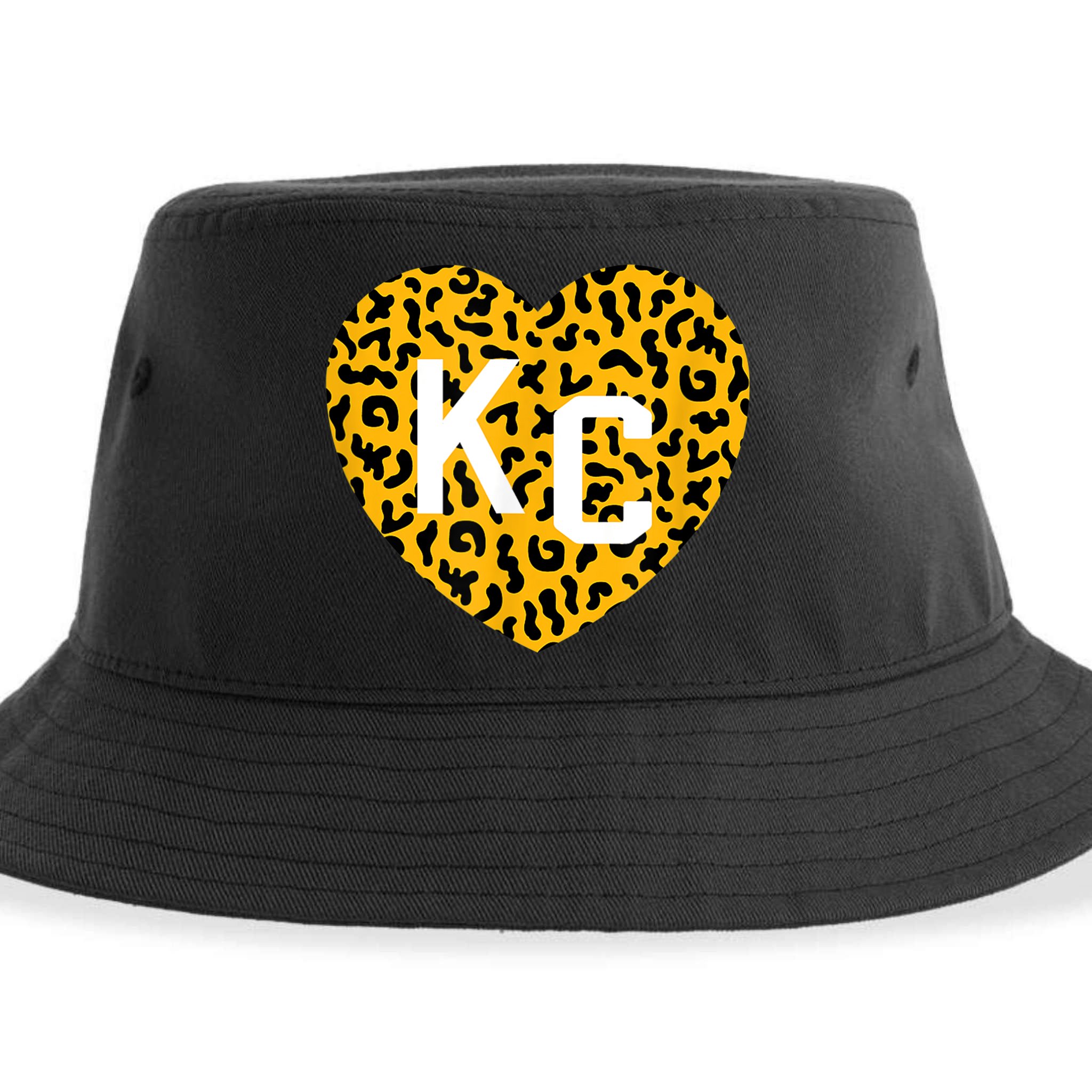 Kc Cheetah Animal Print Heart Kc Kansas City Cheetah Heart Sustainable Bucket Hat