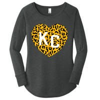 Kc Cheetah Animal Print Heart Kc Kansas City Cheetah Heart Women's Perfect Tri Tunic Long Sleeve Shirt