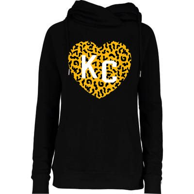 Kc Cheetah Animal Print Heart Kc Kansas City Cheetah Heart Womens Funnel Neck Pullover Hood