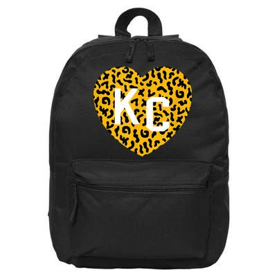Kc Cheetah Animal Print Heart Kc Kansas City Cheetah Heart 16 in Basic Backpack