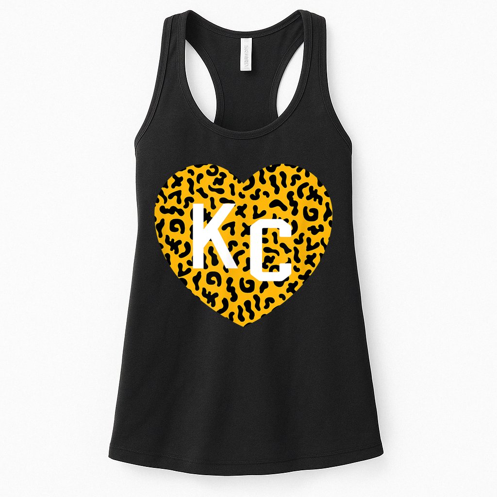 Kc Cheetah Animal Print Heart Kc Kansas City Cheetah Heart Womens Tank Top