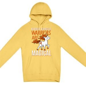 Kidney Cancer Awareness Supporter Warrior Unicorn Lover Gift Premium Pullover Hoodie