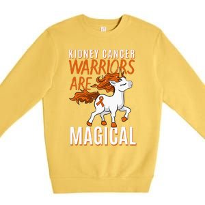 Kidney Cancer Awareness Supporter Warrior Unicorn Lover Gift Premium Crewneck Sweatshirt