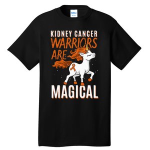 Kidney Cancer Awareness Supporter Warrior Unicorn Lover Gift Tall T-Shirt