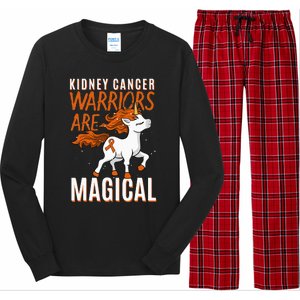 Kidney Cancer Awareness Supporter Warrior Unicorn Lover Gift Long Sleeve Pajama Set