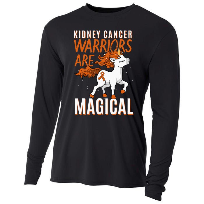 Kidney Cancer Awareness Supporter Warrior Unicorn Lover Gift Cooling Performance Long Sleeve Crew