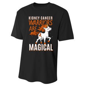 Kidney Cancer Awareness Supporter Warrior Unicorn Lover Gift Performance Sprint T-Shirt