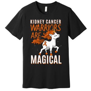 Kidney Cancer Awareness Supporter Warrior Unicorn Lover Gift Premium T-Shirt