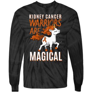 Kidney Cancer Awareness Supporter Warrior Unicorn Lover Gift Tie-Dye Long Sleeve Shirt