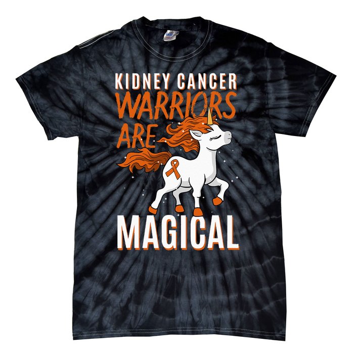 Kidney Cancer Awareness Supporter Warrior Unicorn Lover Gift Tie-Dye T-Shirt